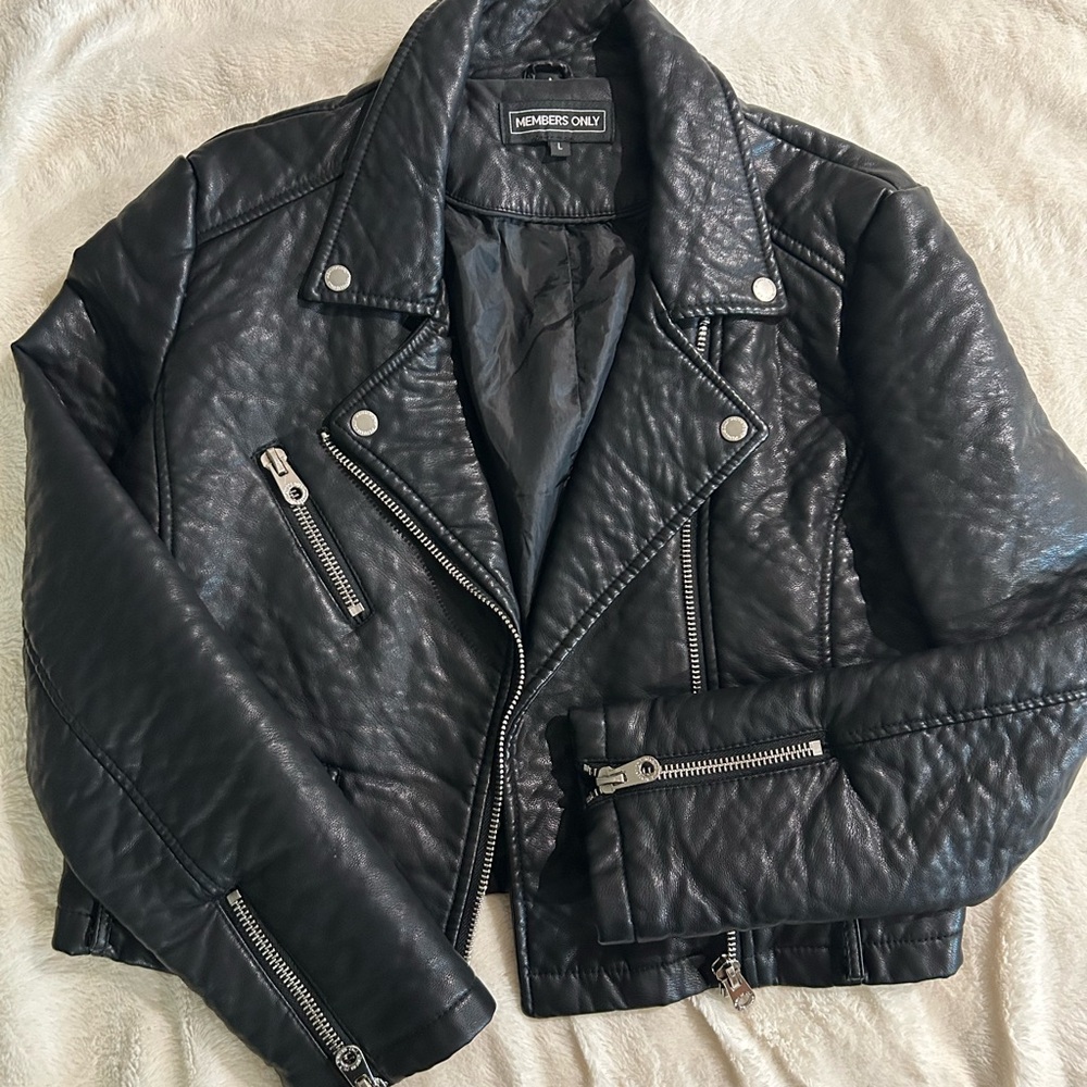Members Only pebbled faux leather jacket
